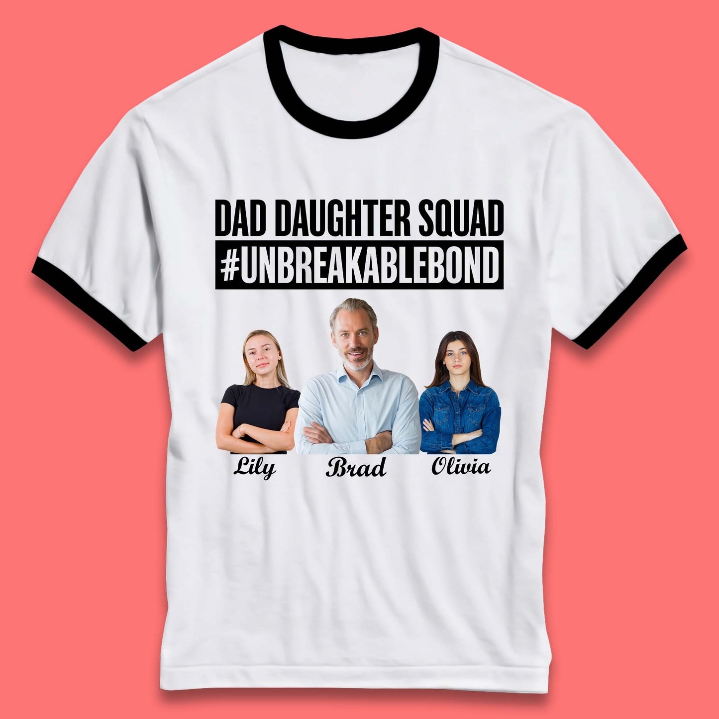 Personalised Dad Daughter Squad Ringer T-Shirt