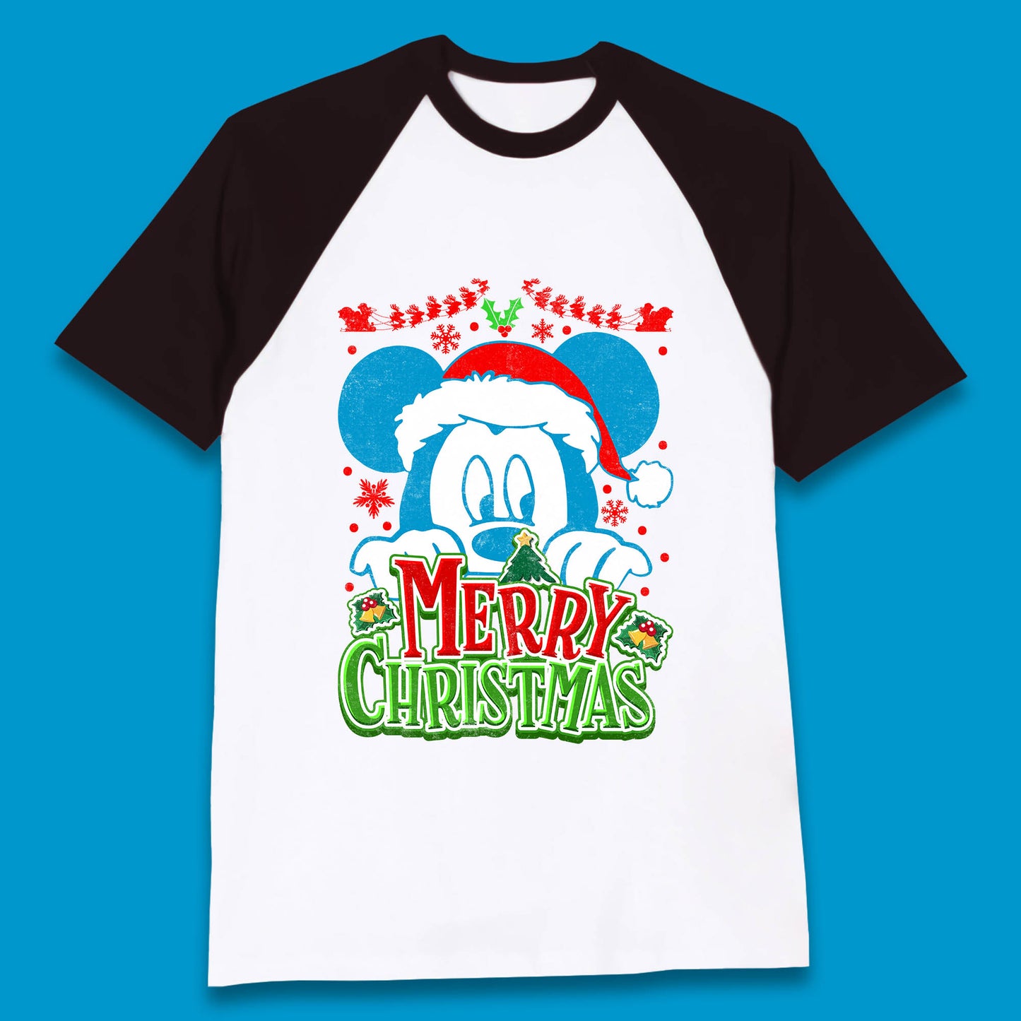 mickey mouse christmas baseball t shirt