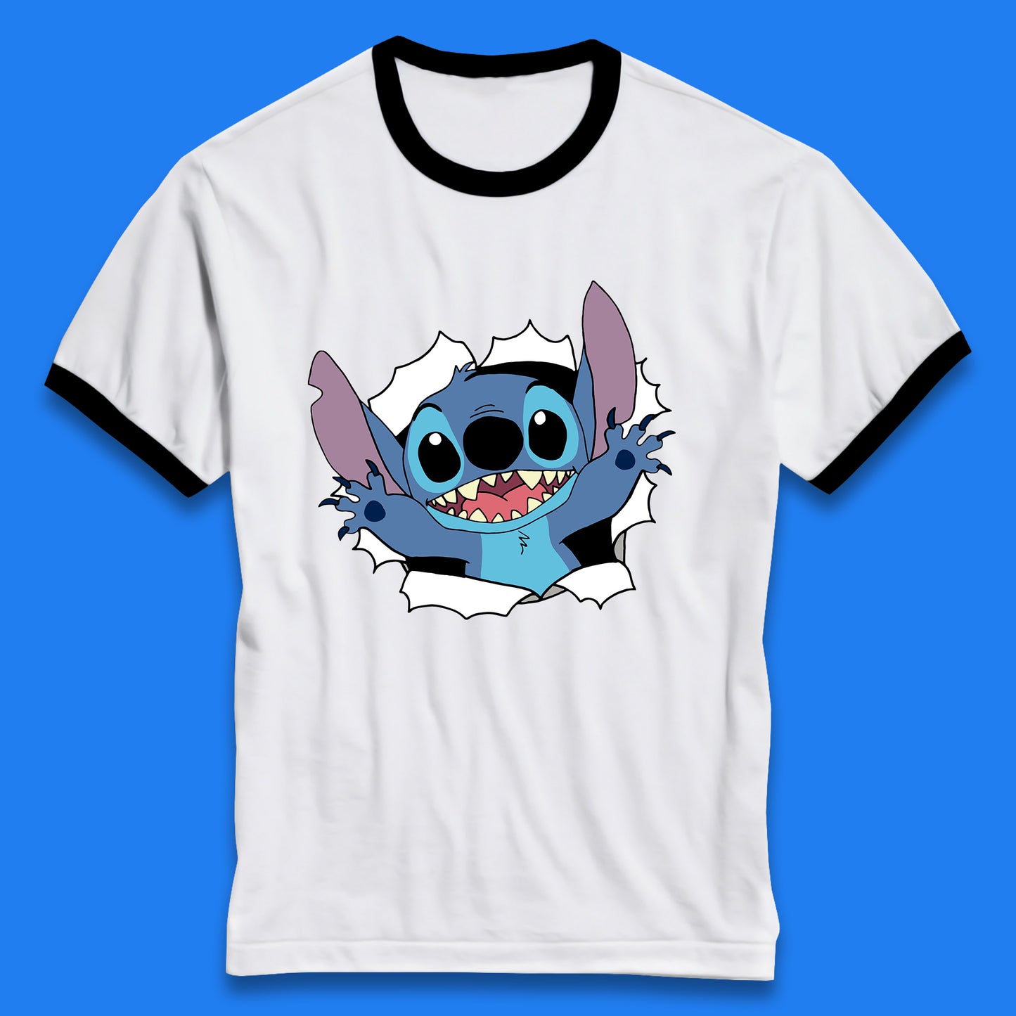 Disney Lilo And Stitch Hello Cartoon Character Ohana Stitch Lover Disneyland Vacation Trip Disney World Ringer T Shirt