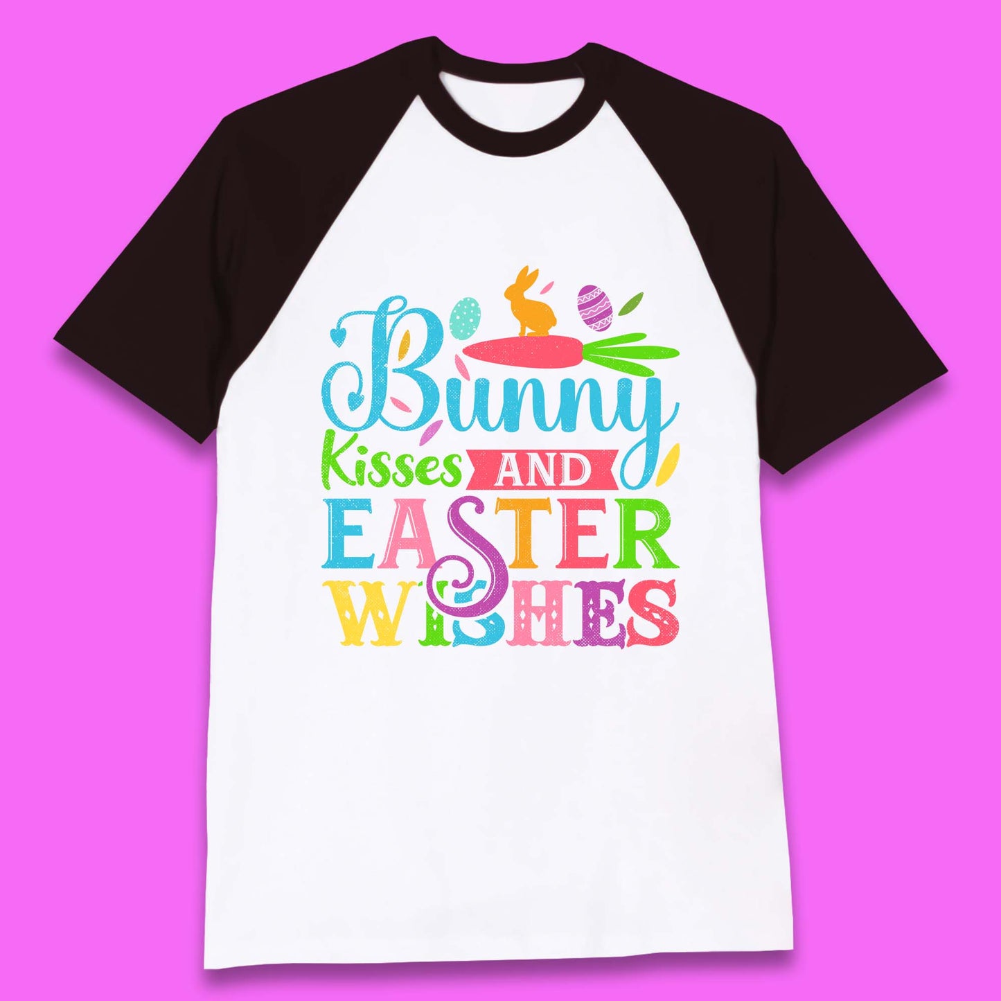 Bunny Kisses And Easter Wishes Baseball T-Shirt