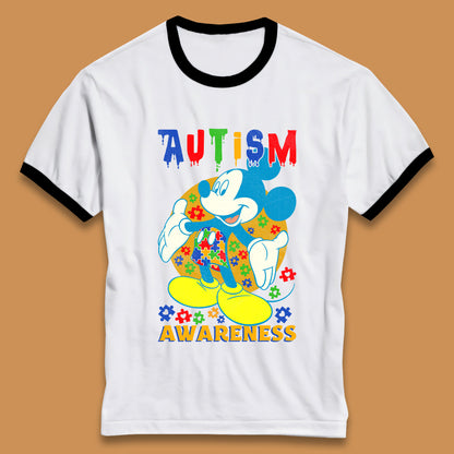 Autism Awareness Mickey Mouse Ringer T-Shirt