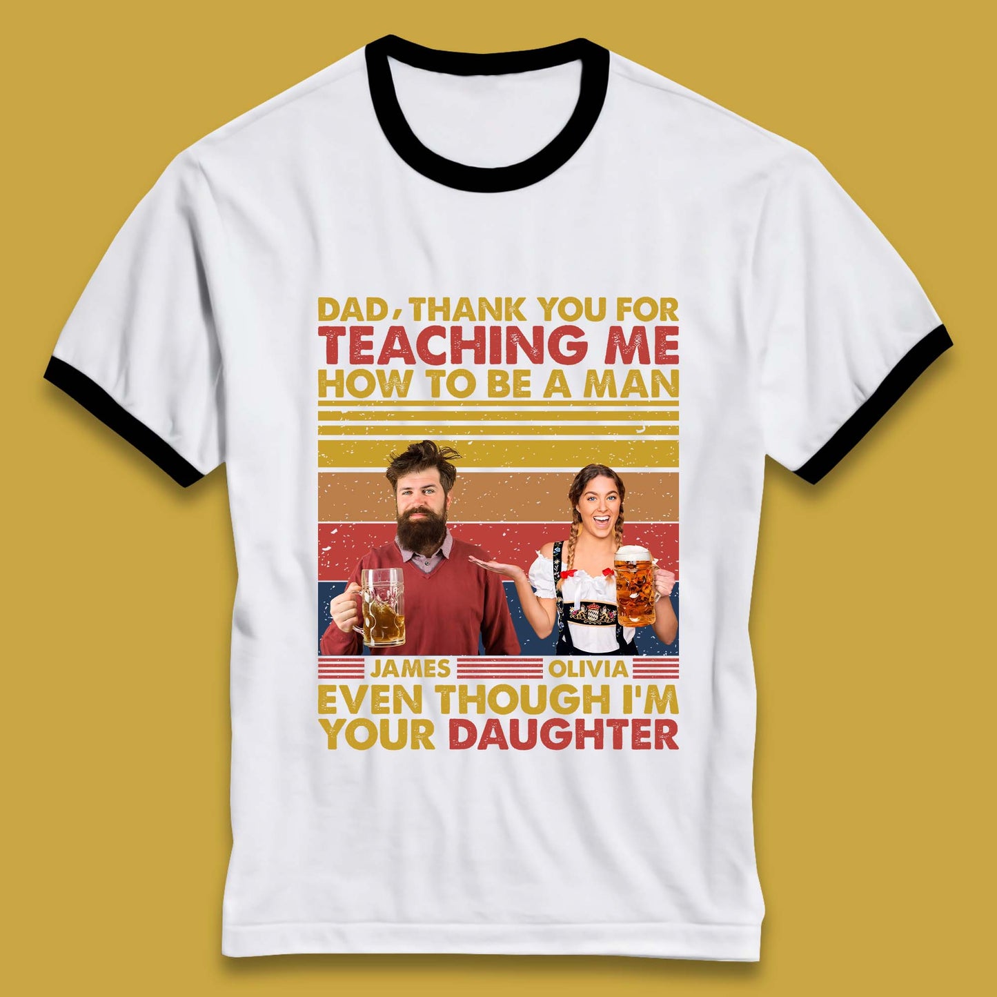 Personalised Thank You For Teaching Me Ringer T-Shirt