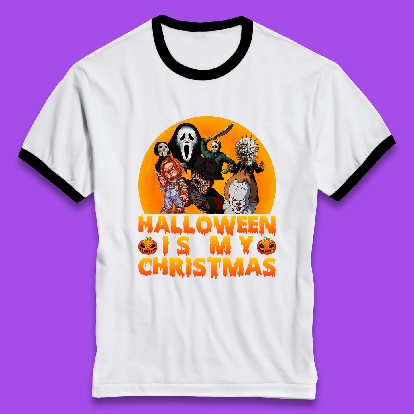 iconic horror movie characters ringer t shirt