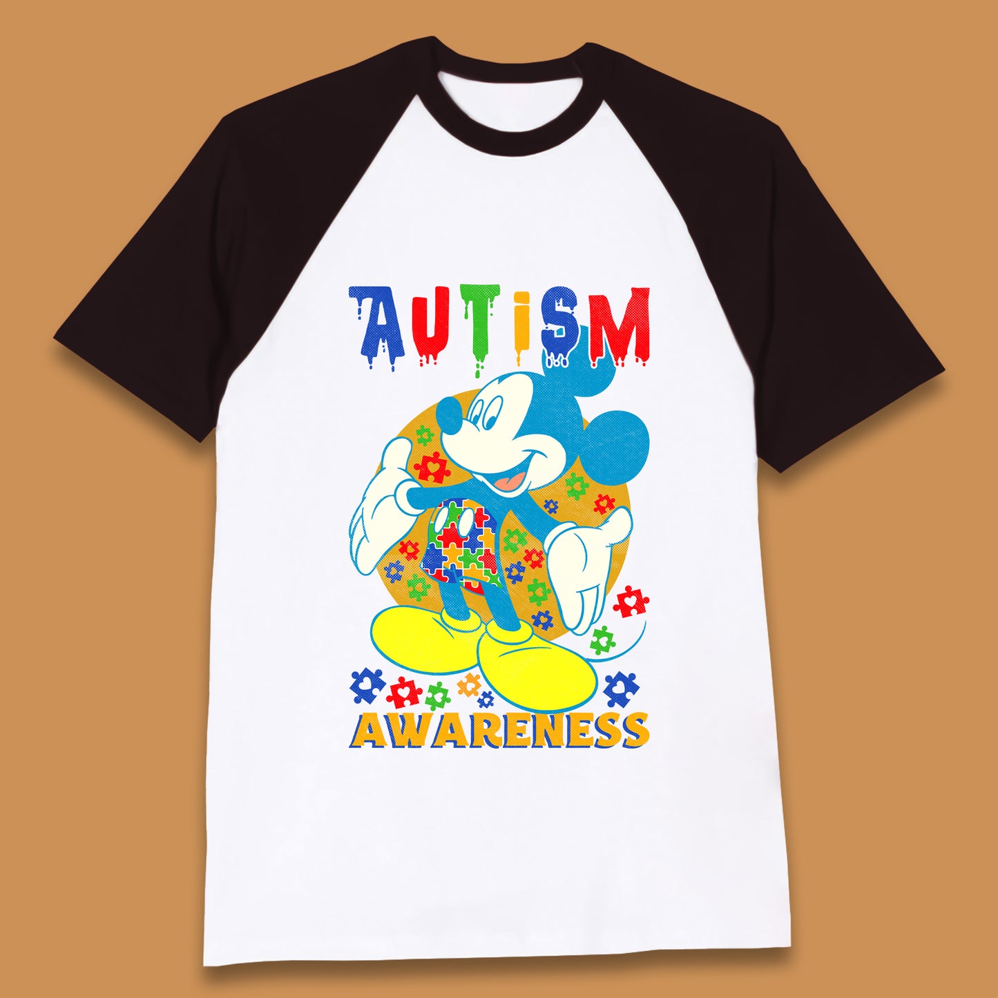 Autism Awareness Mickey Mouse Baseball T-Shirt