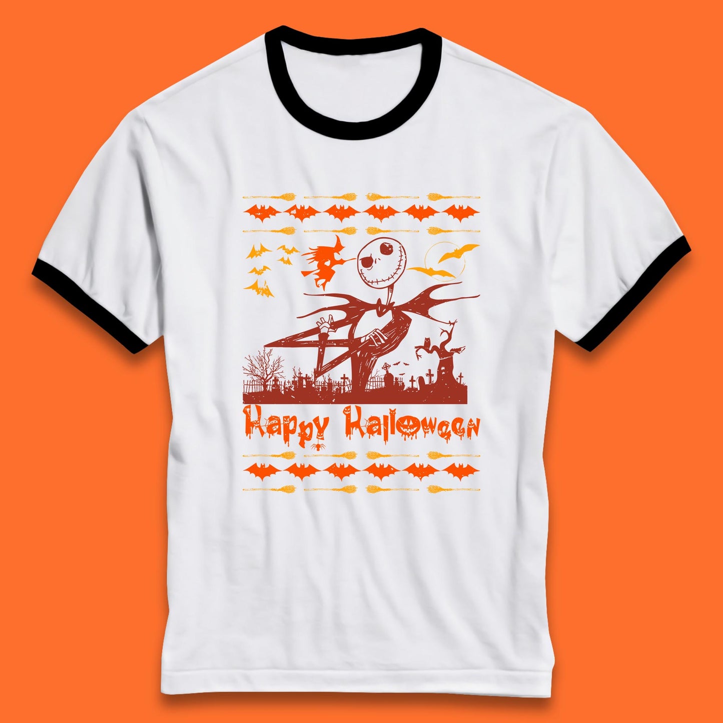 happy halloween ringer t shirt