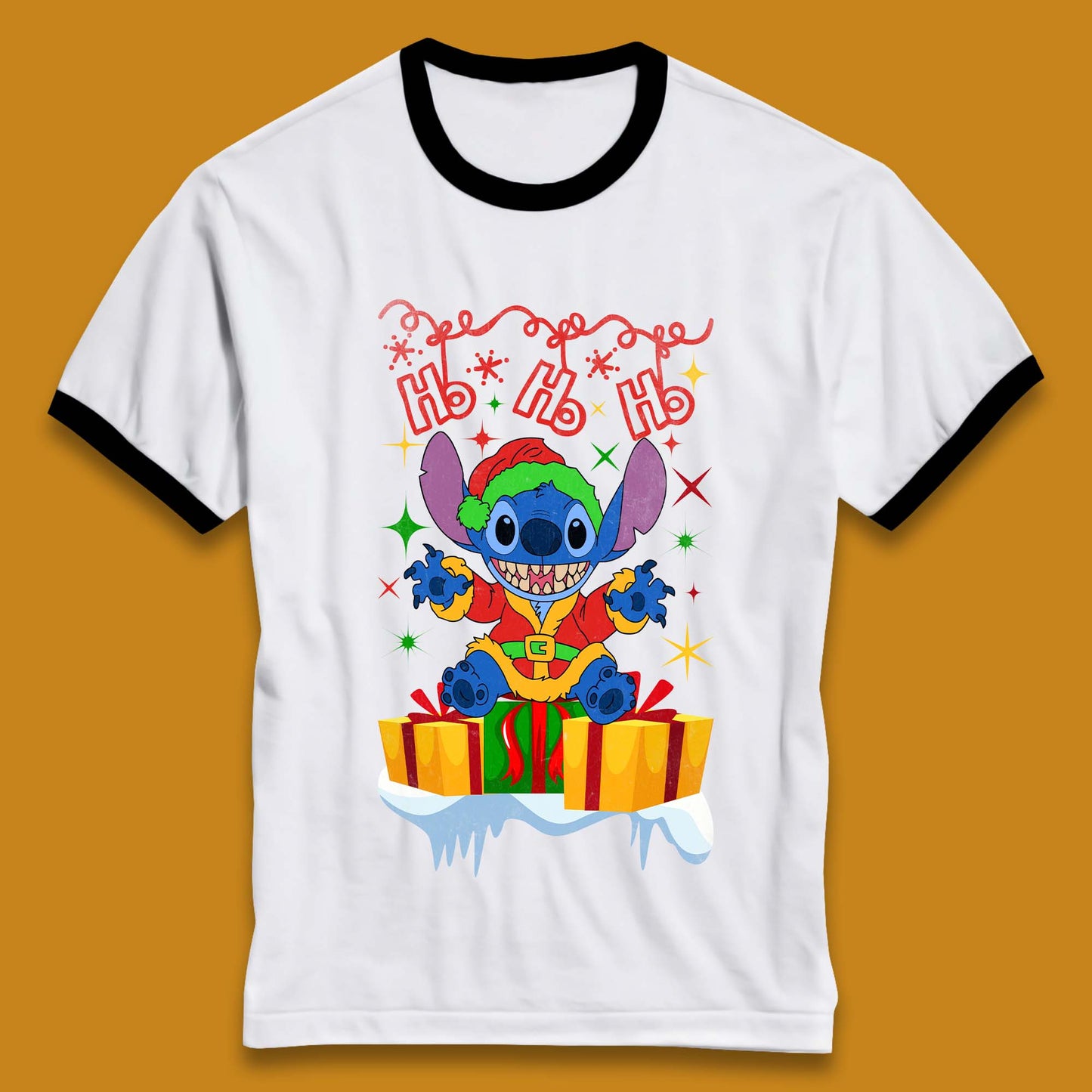 Elf Stitch Christmas Ringer T-Shirt