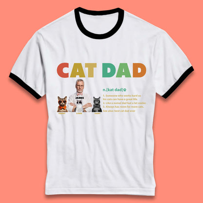 Personalised Cat Dad Ringer T-Shirt