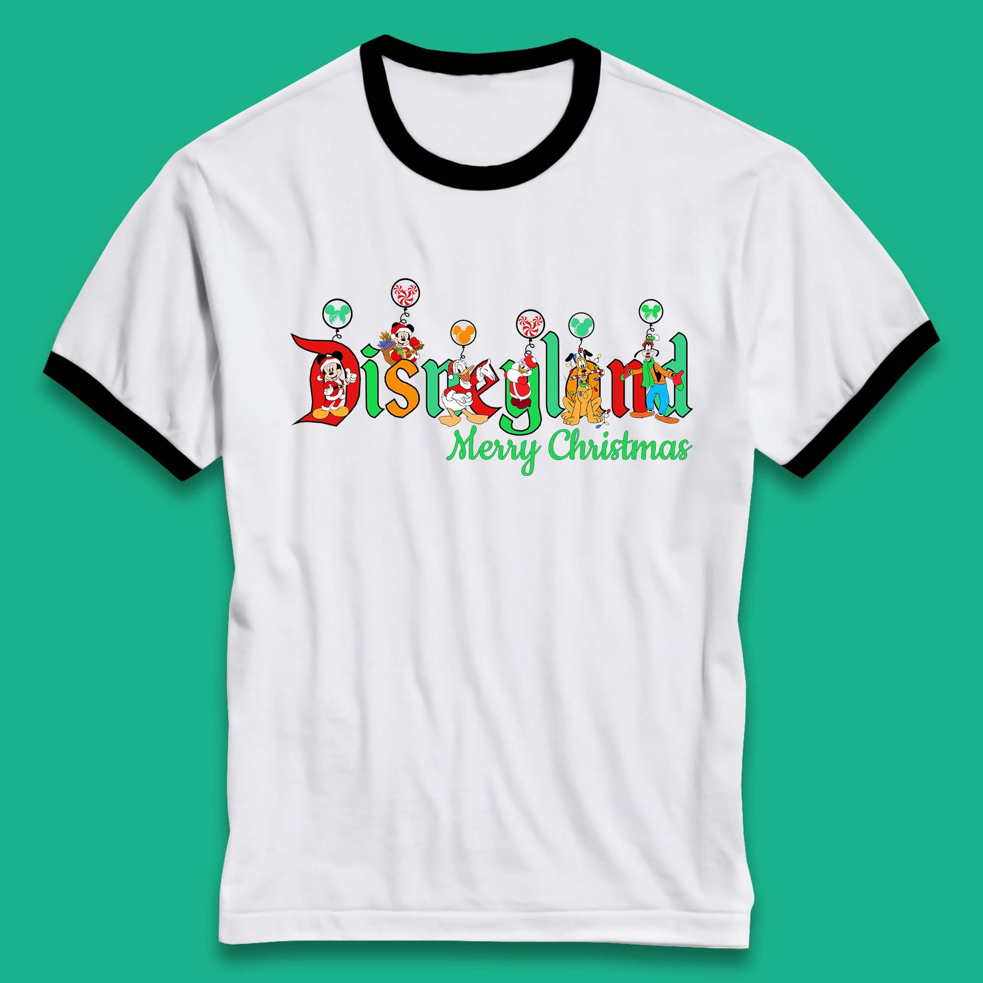 disneyland merry christmas disney mickey and friends ringer t shirt