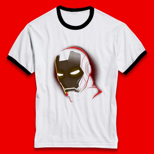 Marvel Avengers Iron Man Portrait Art Superhero Comic Book Character Iron-Man Marvel Comics Ringer T Shirt