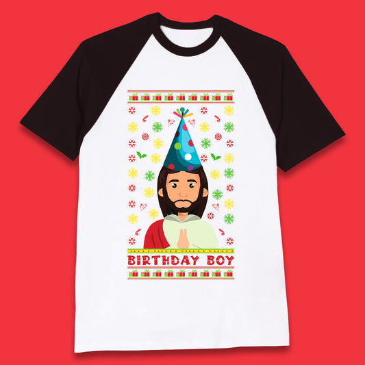 jesus birthday boy christmas baseball t shirt