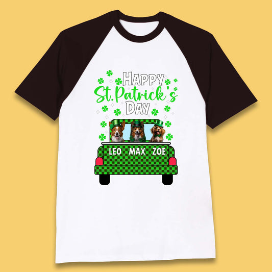 Personalised Dog St. Patrick's Day Baseball T-Shirt