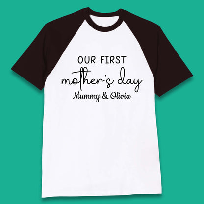 Personalised Our First Mother's Day Baseball T-Shirt