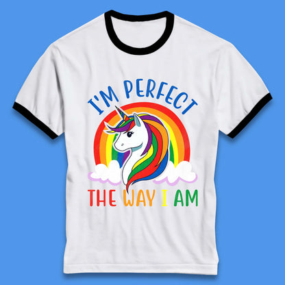 Rainbow Unicorn LGBT Pride Ringer T-Shirt