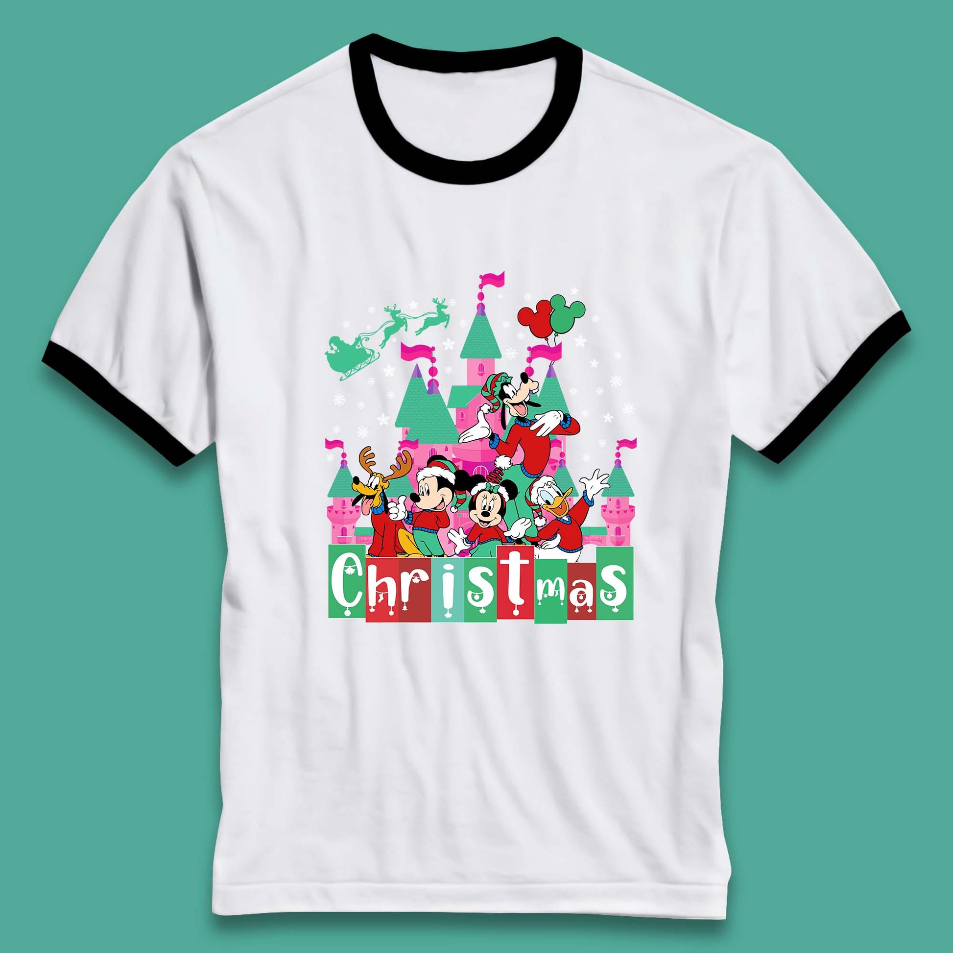 christmas disneyland ringer t shirt