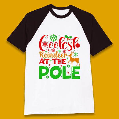 coolest reindeer baseball t shirt