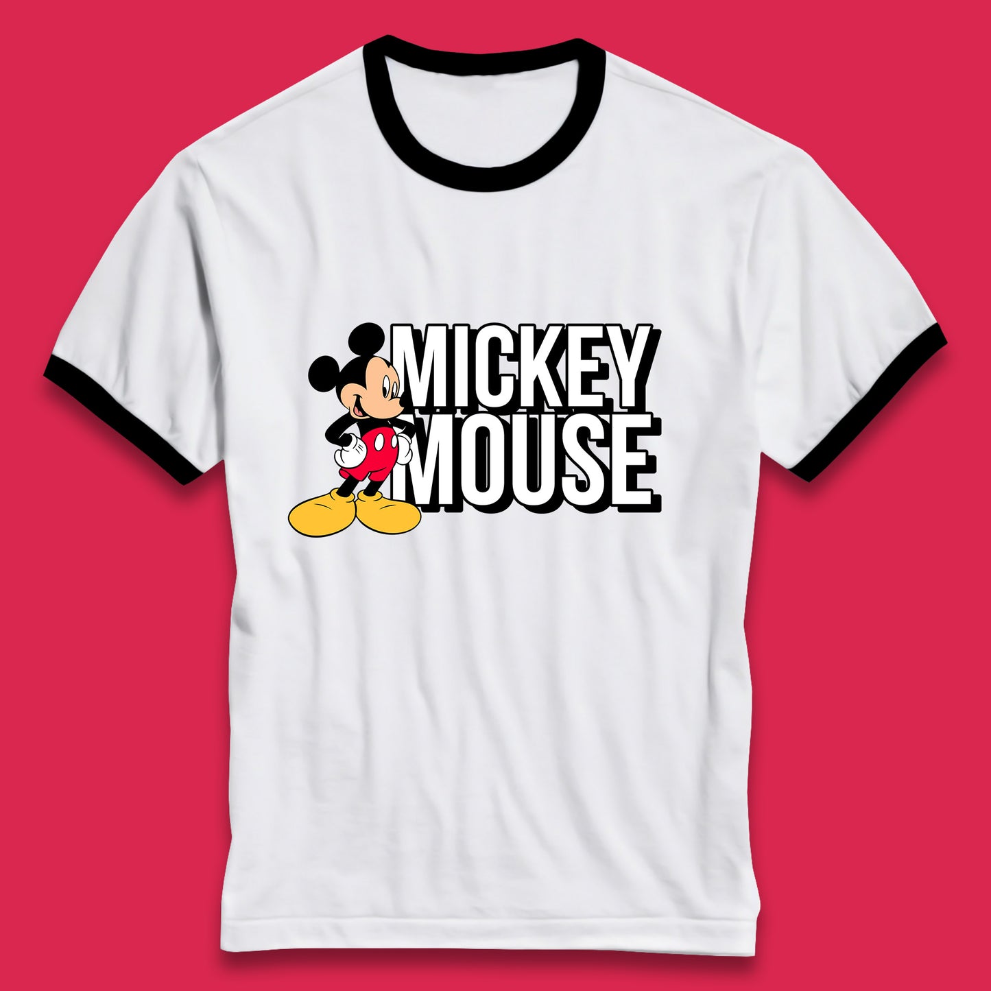 Disney Mickey Mouse Cartoon Character Disneyland Walt Disney Vacation Trip Disney World Ringer T Shirt