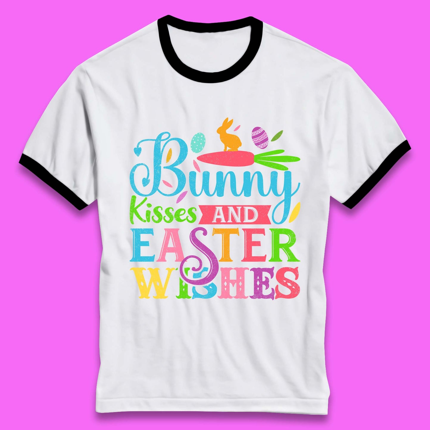 Bunny Kisses And Easter Wishes Ringer T-Shirt