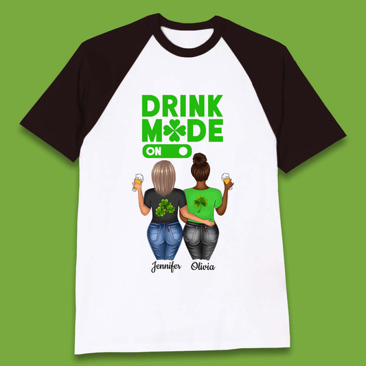 Personalised Drink Mode On Baseball T-Shirt