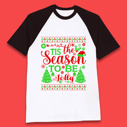 tis the season to be jolly baseball t shirt