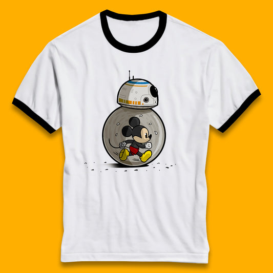 Disney Mickey Mouse BB-8 Funny Star Wars BB8 Running Mickey Disney Trip Star Wars 46th Anniversary Ringer T Shirt