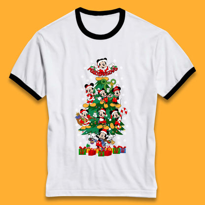 mickey mouse christmas tree ringer tee