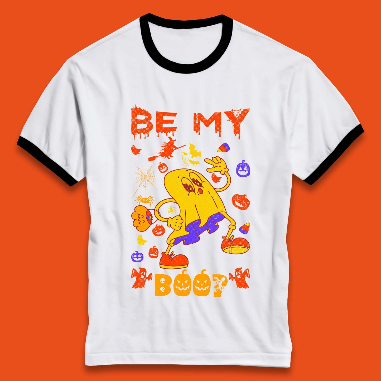 Bee My Boo Happy Halloween Boo Ghost Matching Costume Horror Scary Ringer T Shirt