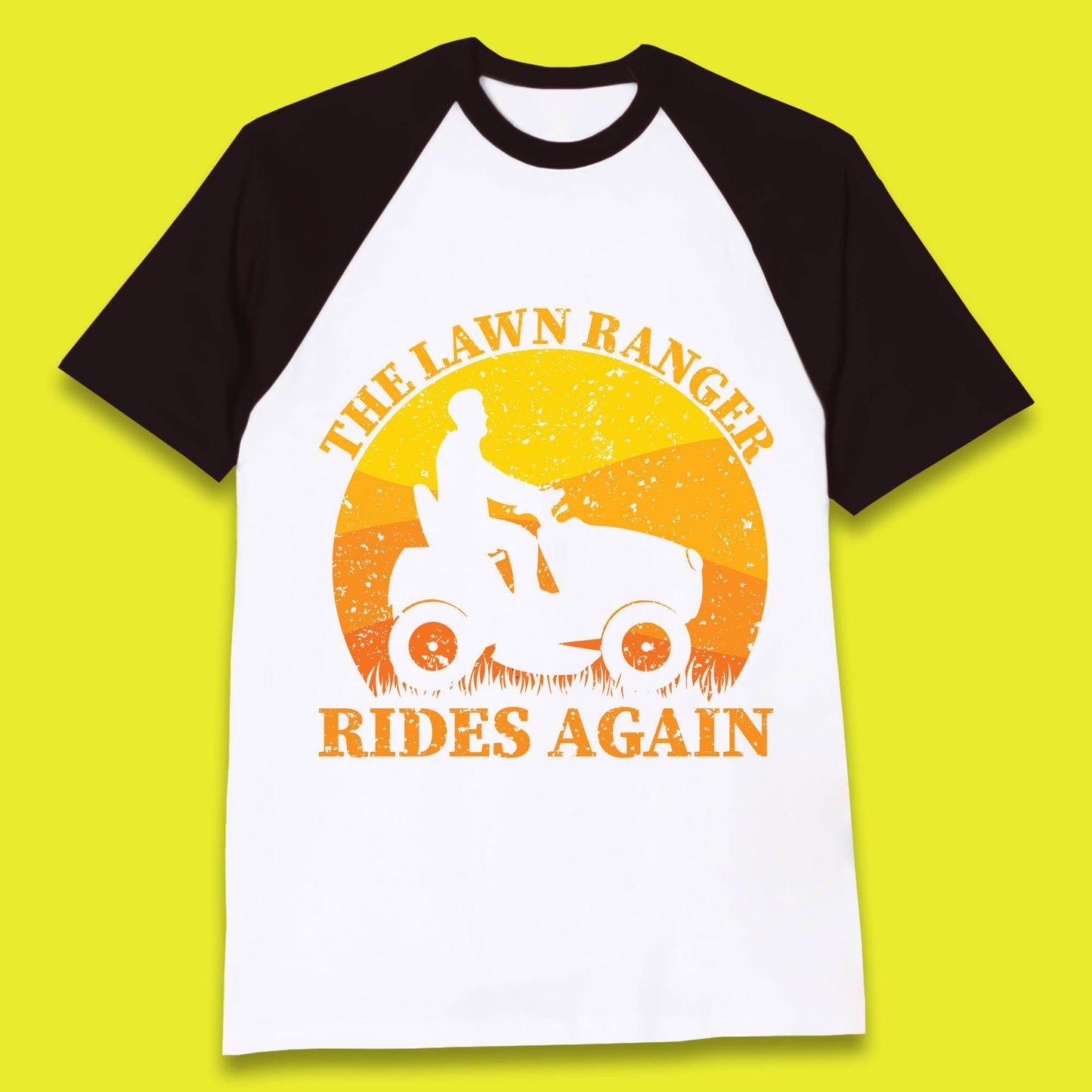 The Lawn Ranger Rides Again Funny Lawn Mowing Gardener Landscaper Dad Joke Landscaping Baseball T Shirt