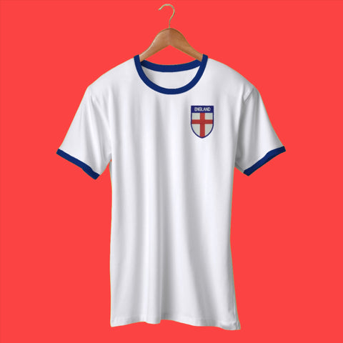 Flag of England Shield Embroidered Ringer Shirt