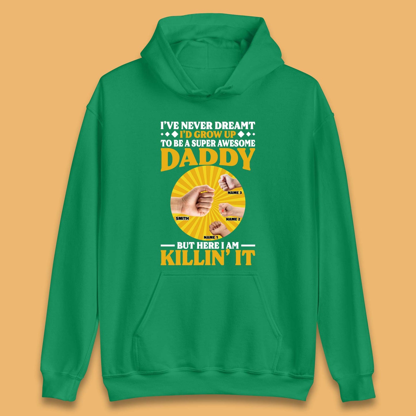 Personalised To Be A Super Awesome Daddy Unisex Hoodie