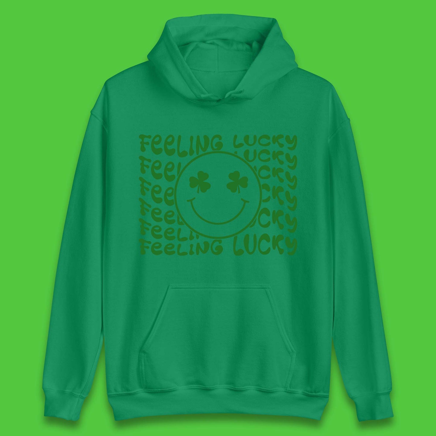 Feeling Lucky Smiley Shamrock Unisex Hoodie