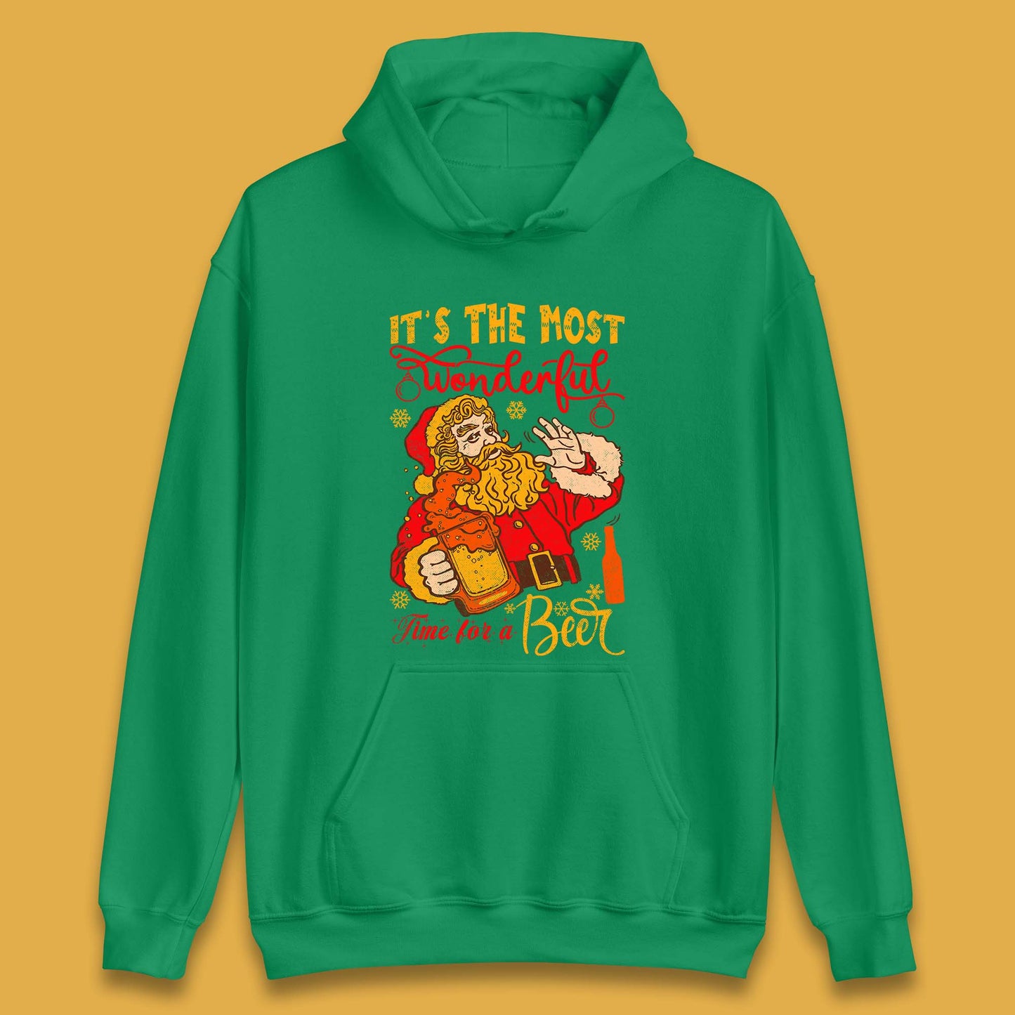 Santa Beer Time Christmas Unisex Hoodie