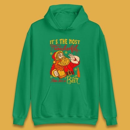 Santa Beer Time Christmas Unisex Hoodie