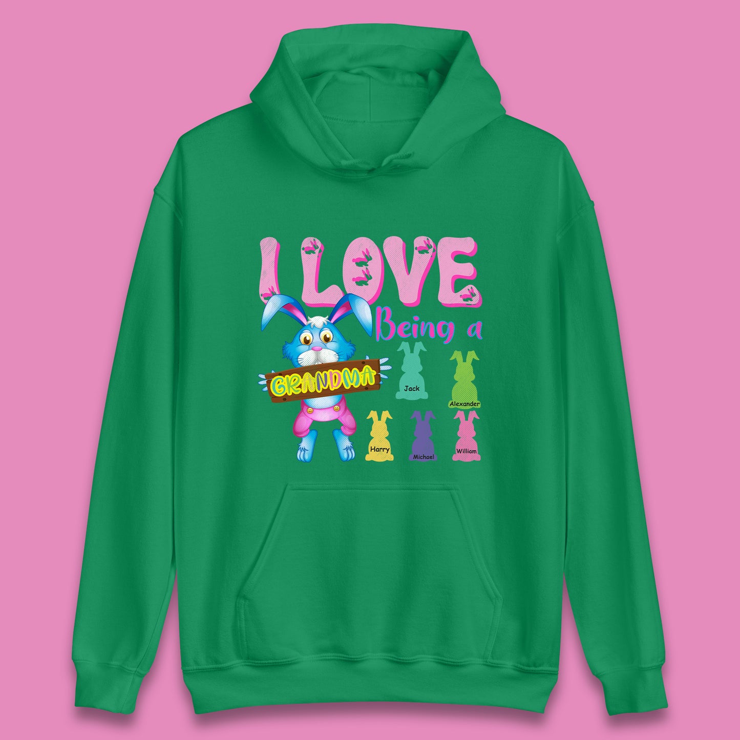 Personalised I Love Being A Grandma Unisex Hoodie