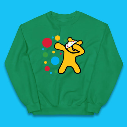 Dabbing Spotty Pudsey Bear Children In Need Dab Dance Spotty Day Donation Kids Jumper