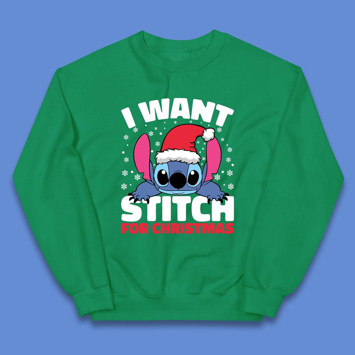 I Want Sticth For Christmas Kids Jumper