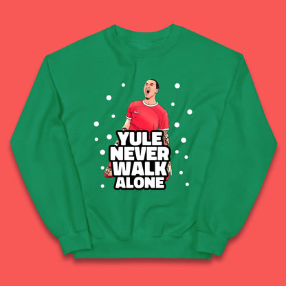 Yule Never Walk Alone Footballer Christmas Kids Jumper