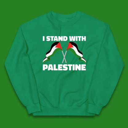 I Stand With Palestine Palestinian Flag Save Palestine Support Gaza Kids Jumper