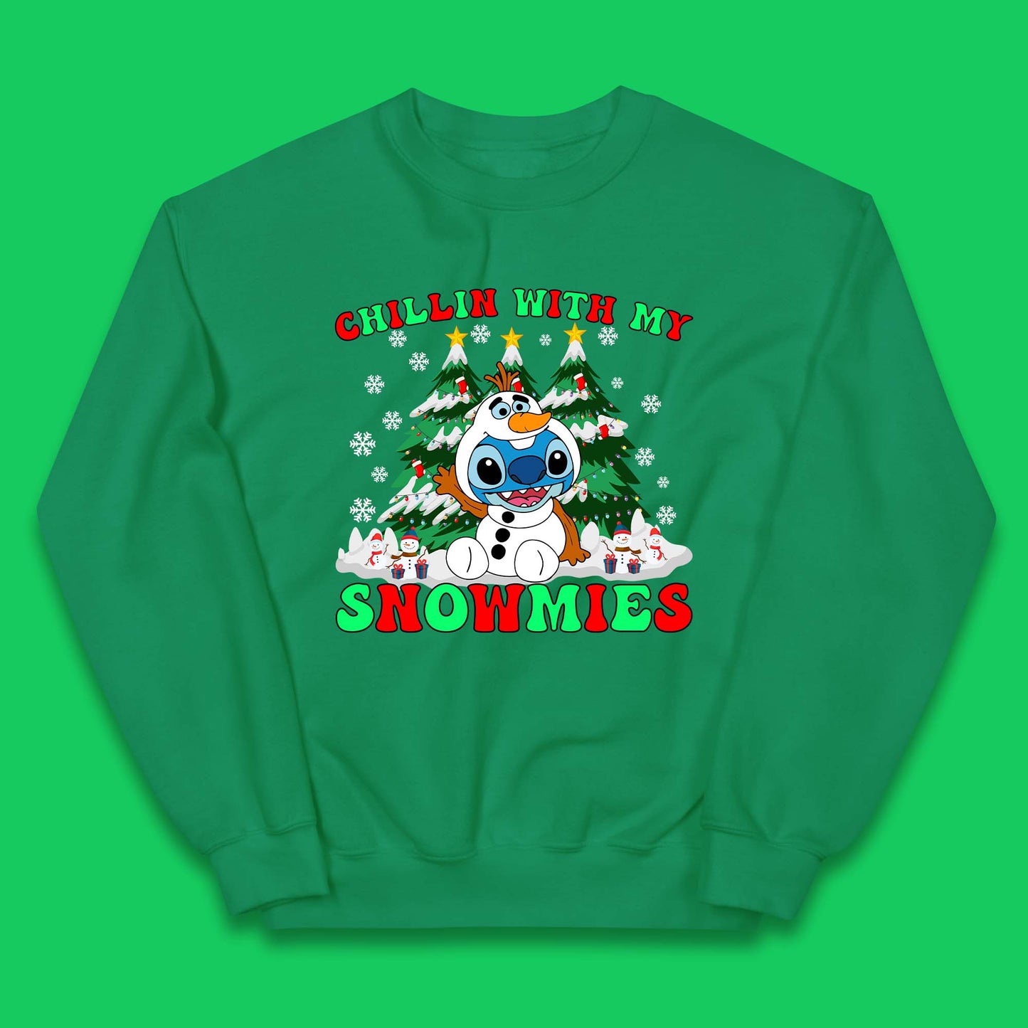 Snowman Stitch Christmas Kids Jumper