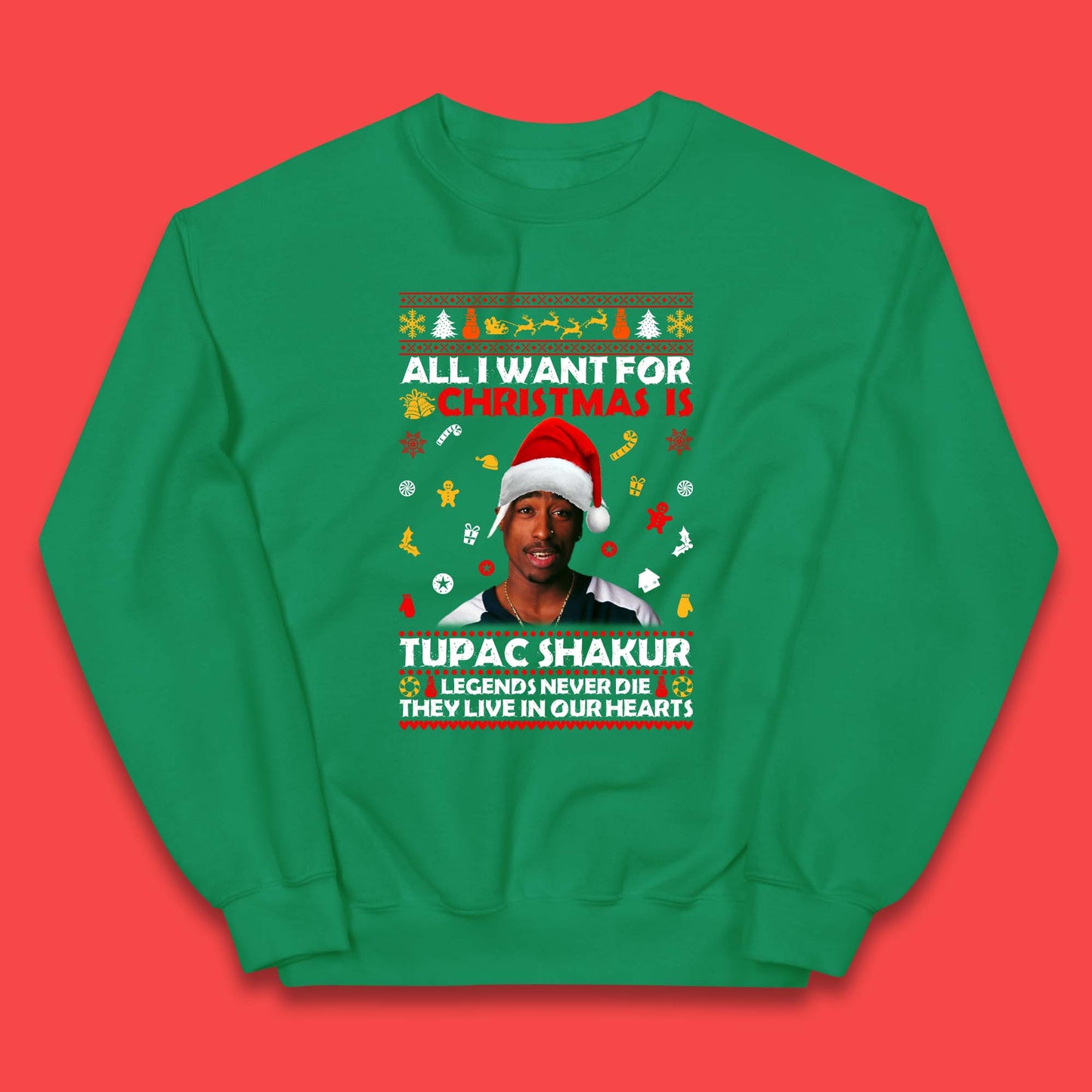 Tupac Shakur Christmas Kids Jumper