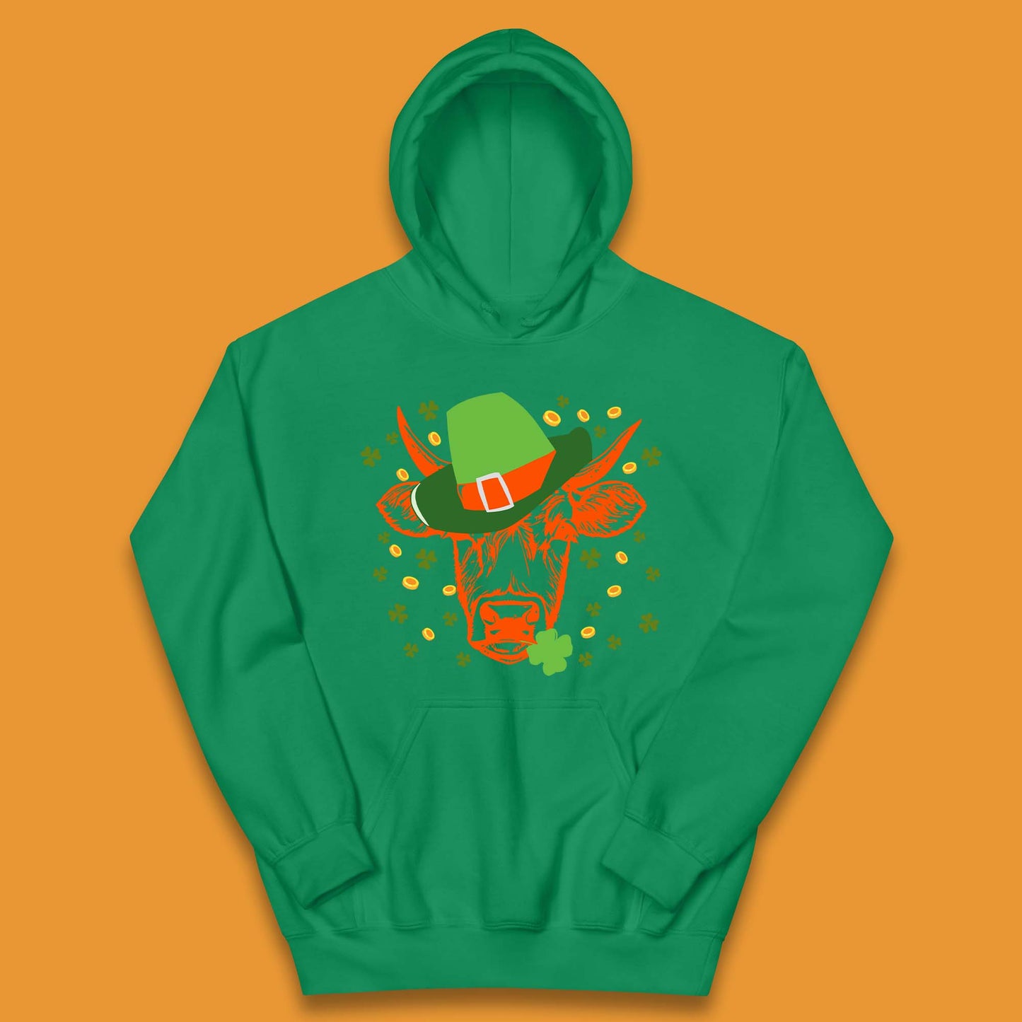 St Patrick's Cow Kids Hoodie