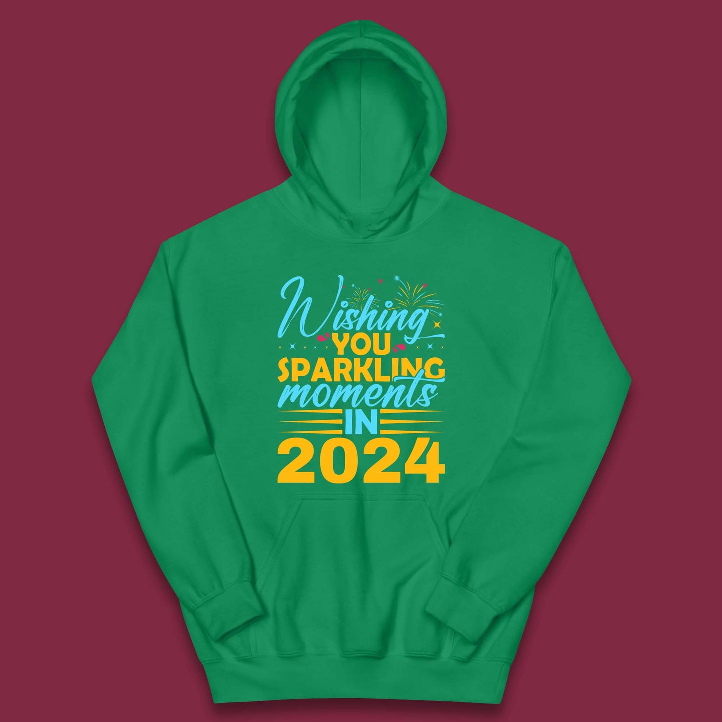 Wishing You Sparkling Moments in 2024 Kids Hoodie