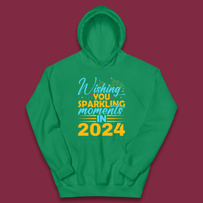 Wishing You Sparkling Moments in 2024 Kids Hoodie