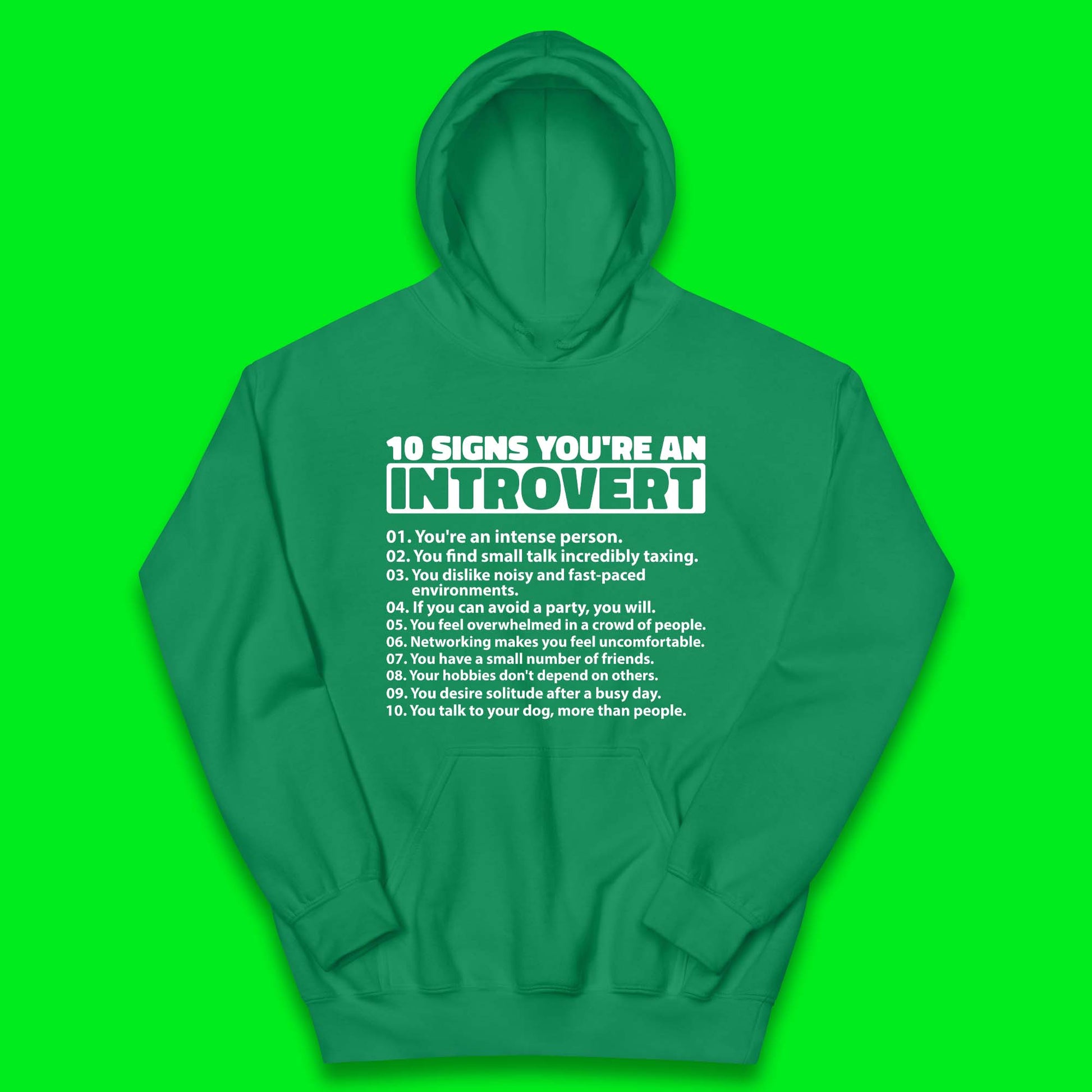 10 signs you are an introvert  Kids Hoodie