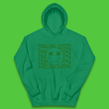 Feeling Lucky Smiley Shamrock Kids Hoodie