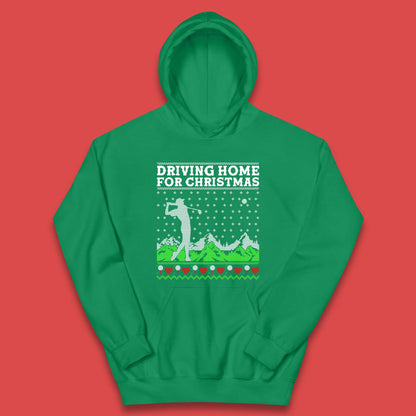 Driving Home For Christmas Golf  Kids Hoodie