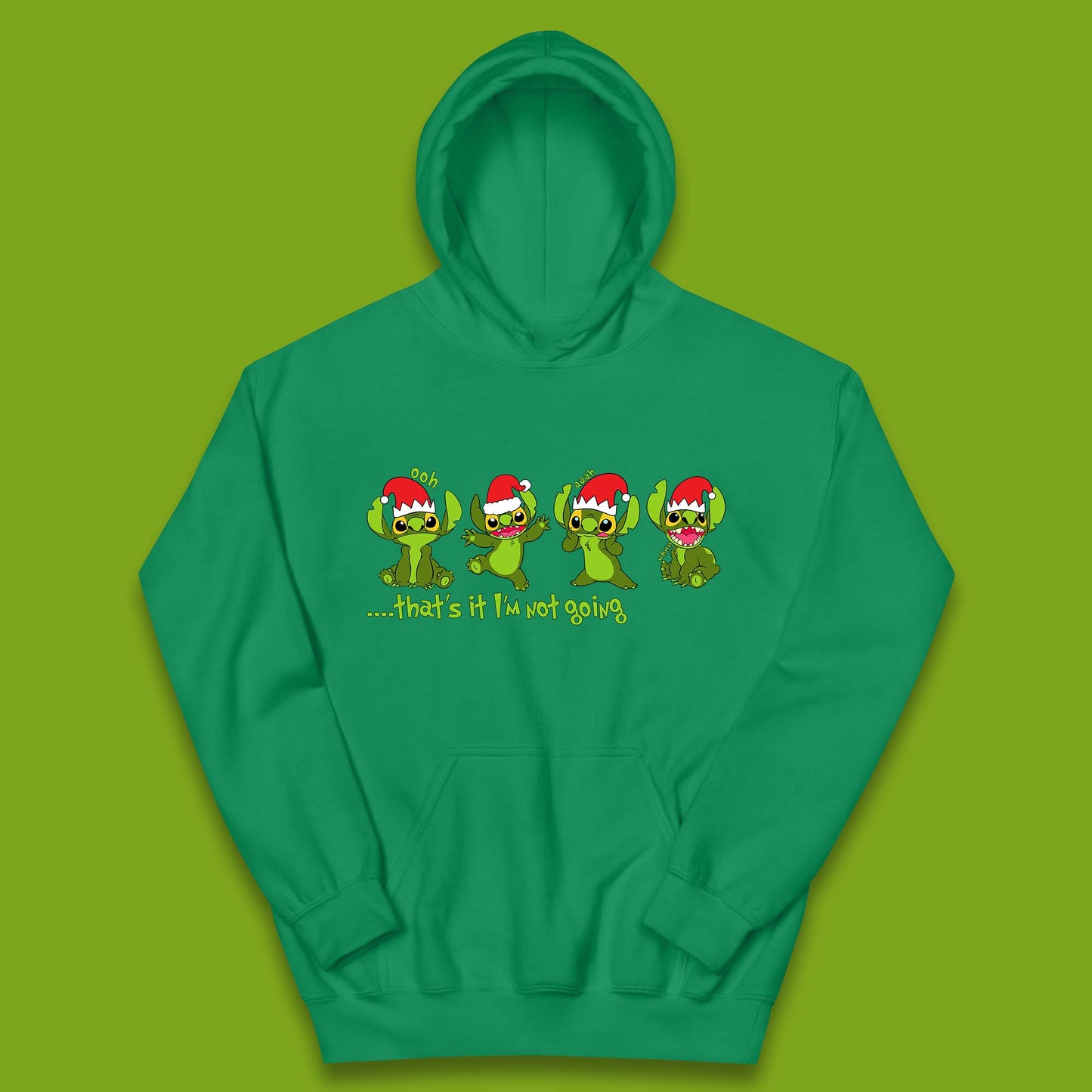 Grinch Stitch Christmas Kids Hoodie