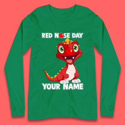 Personalised Red Nose Day Dragon Long Sleeve T-Shirt