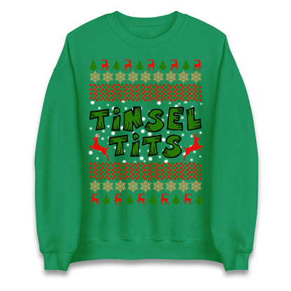 Christmas Tinsel Tits Funny Sweatshirt