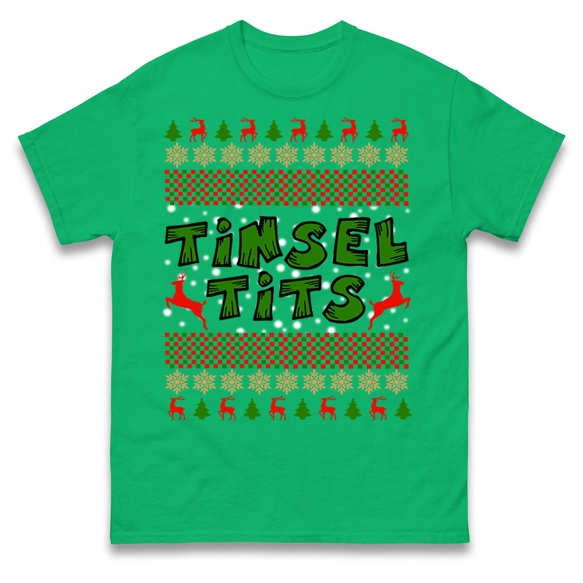 Christmas Tinsel Tits Funny T Shirt