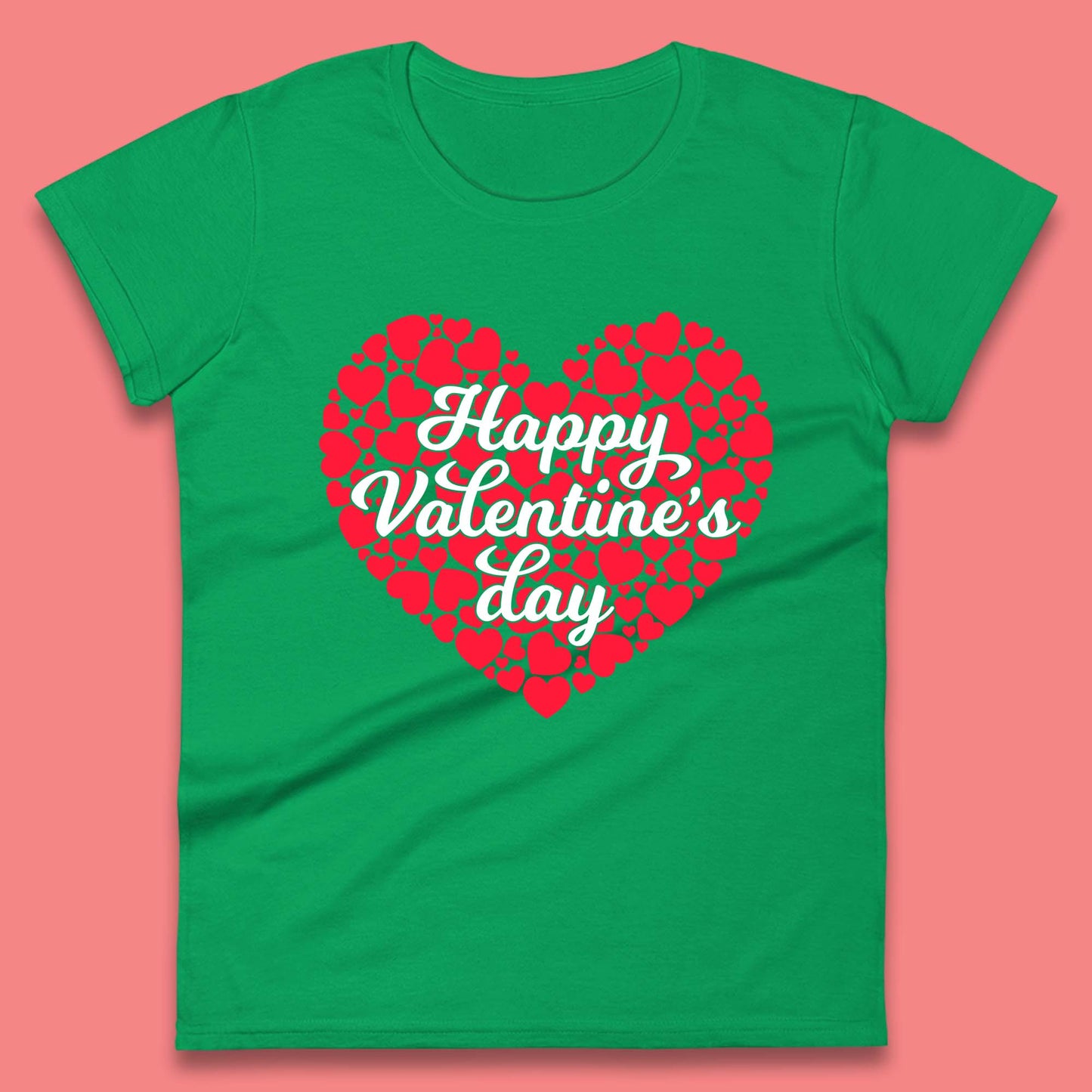 Happy Valentine's Day Hearts Womens T-Shirt